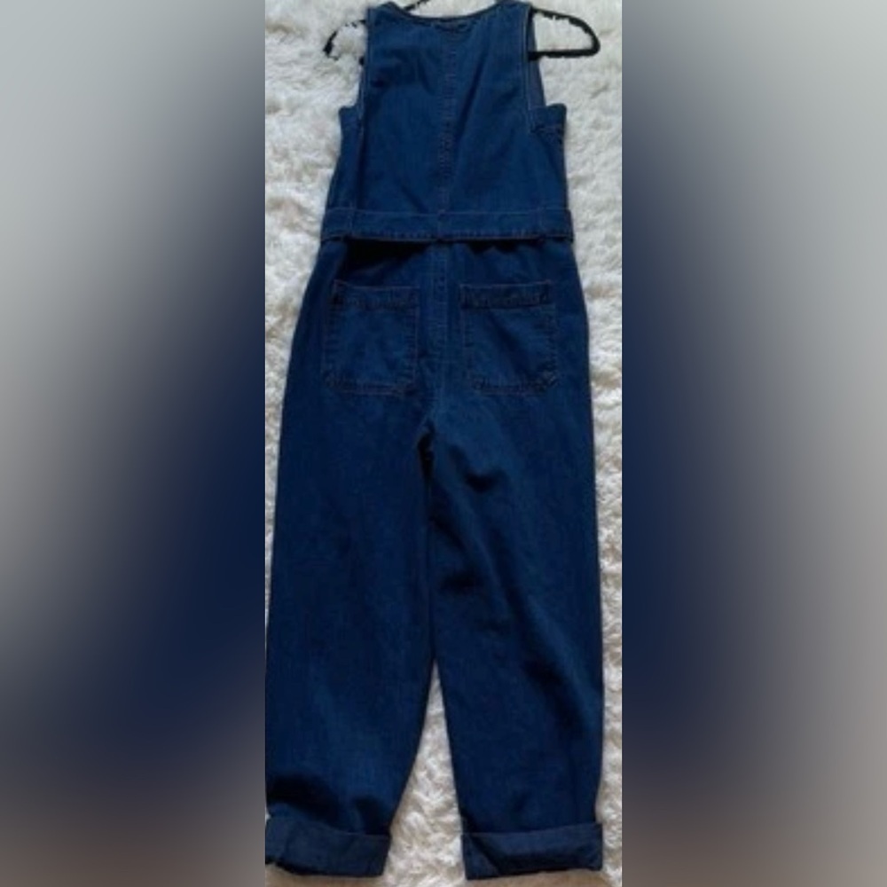 Rachel Comey Denim Utility Jumpsuit Wide Leg Sleeveless Belted Farm Boho Size 2 - Picture 4 of 10